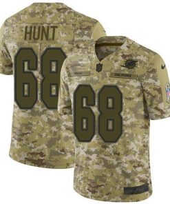 Nike Miami Dolphins #68 Robert Hunt Camo Men's Stitched NFL Limited 2018 Salute To Service Jersey Men's