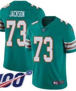 Nike Miami Dolphins #73 Austin Jackson Aqua Green Alternate Men's Stitched NFL 100th Season Vapor Untouchable Limited Jersey Men's