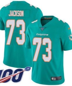 Nike Miami Dolphins #73 Austin Jackson Aqua Green Team Color Men's Stitched NFL 100th Season Vapor Untouchable Limited Jersey Men's