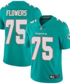 Nike Miami Dolphins #75 Ereck Flowers Aqua Green Team Color Men's Stitched NFL Vapor Untouchable Limited Jersey Men's