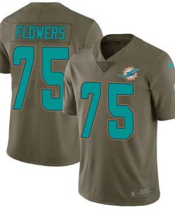 Nike Miami Dolphins #75 Ereck Flowers Olive Men's Stitched NFL Limited 2017 Salute To Service Jersey Men's
