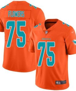 Nike Miami Dolphins #75 Ereck Flowers Orange Men's Stitched NFL Limited Inverted Legend Jersey Men's
