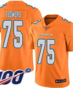 Nike Miami Dolphins #75 Ereck Flowers Orange Men's Stitched NFL Limited Rush 100th Season Jersey Men's