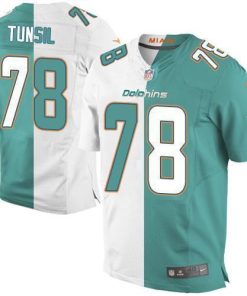 Nike Miami Dolphins #78 Laremy Tunsil Aqua Green/White Men's Stitched NFL Elite Split Jersey Men's