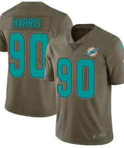 Nike Miami Dolphins #90 Charles Harris Olive Men's Stitched NFL Limited 2017 Salute to Service Jersey Men's