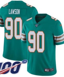 Nike Miami Dolphins #90 Shaq Lawson Aqua Green Alternate Men's Stitched NFL 100th Season Vapor Untouchable Limited Jersey Men's