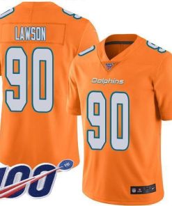Nike Miami Dolphins #90 Shaq Lawson Orange Men's Stitched NFL Limited Rush 100th Season Jersey Men's