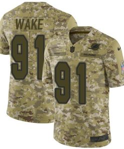 Nike Miami Dolphins #91 Cameron Wake Camo Men's Stitched NFL Limited 2018 Salute To Service Jersey Men's