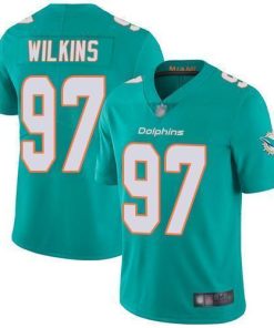 Nike Miami Dolphins #97 Christian Wilkins Aqua Green Team Color Men's Stitched NFL Vapor Untouchable Limited Jersey Men's