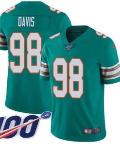 Nike Miami Dolphins #98 Raekwon Davis Aqua Green Alternate Men's Stitched NFL 100th Season Vapor Untouchable Limited Jersey Men's