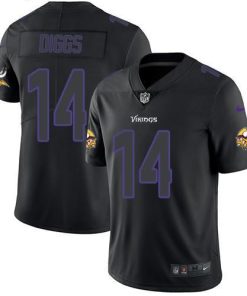 Nike Minnesota Vikings #14 Stefon Diggs Black Men's Stitched NFL Limited Rush Impact Jersey Men's