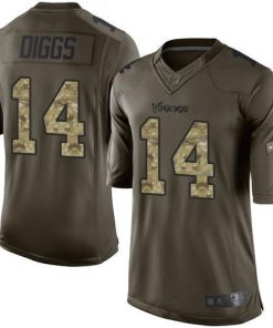 Nike Minnesota Vikings #14 Stefon Diggs Green Men's Stitched NFL Limited 2015 Salute To Service Jersey Men's