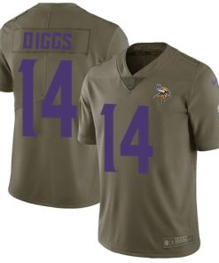 Nike Minnesota Vikings #14 Stefon Diggs Olive Men's Stitched NFL Limited 2017 Salute to Service Jersey Men's