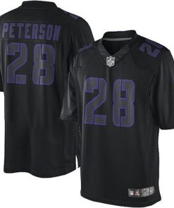Nike Minnesota Vikings #28 Adrian Peterson Black Men's Stitched NFL Impact Limited Jersey Men's