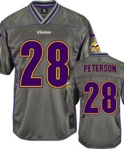 Nike Minnesota Vikings #28 Adrian Peterson Grey Men's Stitched NFL Elite Vapor Jersey Men's