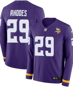 Nike Minnesota Vikings #29 Xavier Rhodes Purple Team Color Men's Stitched NFL Limited Therma Long Sleeve Jersey Men's