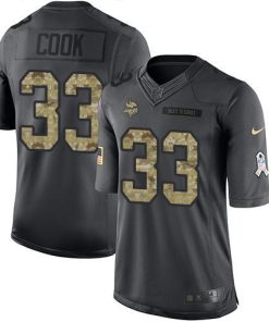Nike Minnesota Vikings #33 Dalvin Cook Black Men's Stitched NFL Limited 2016 Salute To Service Jersey Men's