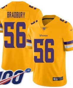 Nike Minnesota Vikings #56 Garrett Bradbury Gold Men's Stitched NFL Limited Inverted Legend 100th Season Jersey Men's