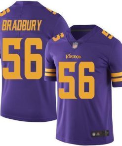 Nike Minnesota Vikings #56 Garrett Bradbury Purple Men's Stitched NFL Limited Rush Jersey Men's