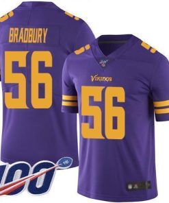 Nike Minnesota Vikings #56 Garrett Bradbury Purple Men's Stitched NFL Limited Rush 100th Season Jersey Men's