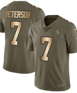 Nike Minnesota Vikings #7 Patrick Peterson Olive/Gold Men's Stitched NFL Limited 2017 Salute To Service Jersey Men's