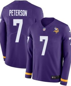 Nike Minnesota Vikings #7 Patrick Peterson Purple Team Color Men's Stitched NFL Limited Therma Long Sleeve Jersey Men's