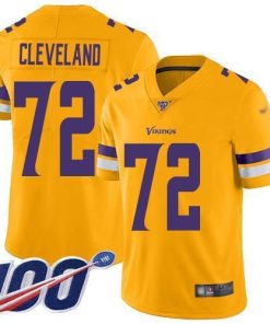 Nike Minnesota Vikings #72 Ezra Cleveland Gold Men's Stitched NFL Limited Inverted Legend 100th Season Jersey Men's