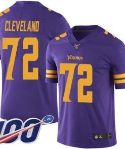 Nike Minnesota Vikings #72 Ezra Cleveland Purple Men's Stitched NFL Limited Rush 100th Season Jersey Men's