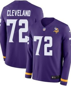 Nike Minnesota Vikings #72 Ezra Cleveland Purple Team Color Men's Stitched NFL Limited Therma Long Sleeve Jersey Men's