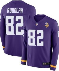 Nike Minnesota Vikings #82 Kyle Rudolph Purple Team Color Men's Stitched NFL Limited Therma Long Sleeve Jersey Men's