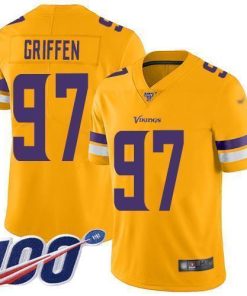 Nike Minnesota Vikings #97 Everson Griffen Gold Men's Stitched NFL Limited Inverted Legend 100th Season Jersey Men's