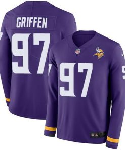Nike Minnesota Vikings #97 Everson Griffen Purple Team Color Men's Stitched NFL Limited Therma Long Sleeve Jersey Men's