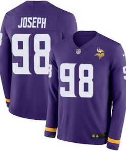 Nike Minnesota Vikings #98 Linval Joseph Purple Team Color Men's Stitched NFL Limited Therma Long Sleeve Jersey Men's