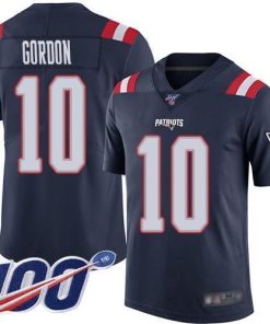 Nike New England Patriots #10 Josh Gordon Navy Blue Men's Stitched NFL Limited Rush 100th Season Jersey Men's