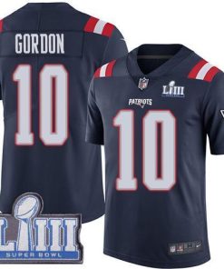 Nike New England Patriots #10 Josh Gordon Navy Blue Super Bowl LIII Bound Men's Stitched NFL Limited Rush Jersey Men's