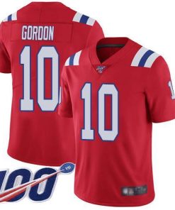 Nike New England Patriots #10 Josh Gordon Red Alternate Men's Stitched NFL 100th Season Vapor Limited Jersey Men's