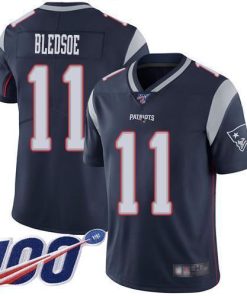 Nike New England Patriots #11 Drew Bledsoe Navy Blue Team Color Men's Stitched NFL 100th Season Vapor Limited Jersey Men's