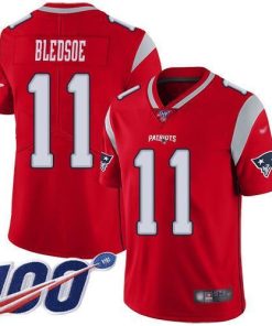 Nike New England Patriots #11 Drew Bledsoe Red Men's Stitched NFL Limited Inverted Legend 100th Season Jersey Men's