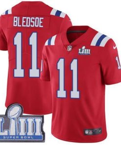 Nike New England Patriots #11 Drew Bledsoe Red Alternate Super Bowl LIII Bound Men's Stitched NFL Vapor Untouchable Limited Jersey Men's