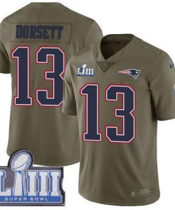 Nike New England Patriots #13 Phillip Dorsett Olive Super Bowl LIII Bound Men's Stitched NFL Limited 2017 Salute To Service Jersey Men's