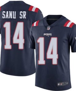 Nike New England Patriots #14 Mohamed Sanu Sr Navy Blue Men's Stitched NFL Limited Rush Jersey Men's