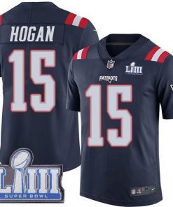 Nike New England Patriots #15 Chris Hogan Navy Blue Super Bowl LIII Bound Men's Stitched NFL Limited Rush Jersey Men's