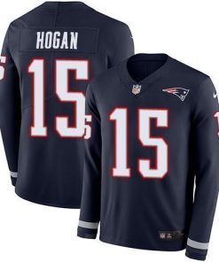 Nike New England Patriots #15 Chris Hogan Navy Blue Team Color Men's Stitched NFL Limited Therma Long Sleeve Jersey Men's