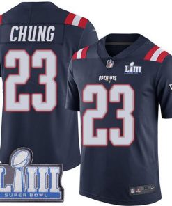 Nike New England Patriots #23 Patrick Chung Navy Blue Super Bowl LIII Bound Men's Stitched NFL Limited Rush Jersey Men's