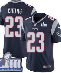Nike New England Patriots #23 Patrick Chung Navy Blue Team Color Super Bowl LIII Bound Men's Stitched NFL Vapor Untouchable Limited Jersey Men's