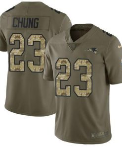 Nike New England Patriots #23 Patrick Chung Olive/Camo Men's Stitched NFL Limited 2017 Salute To Service Jersey Men's