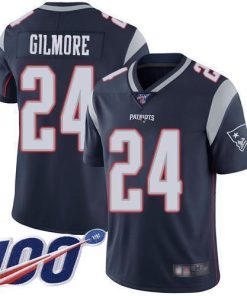 Nike New England Patriots #24 Stephon Gilmore Navy Blue Team Color Men's Stitched NFL 100th Season Vapor Limited Jersey Men's