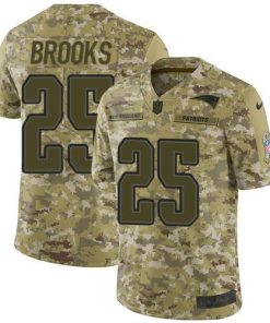 Nike New England Patriots #25 Terrence Brooks Camo Men's Stitched NFL Limited 2018 Salute To Service Jersey Men's