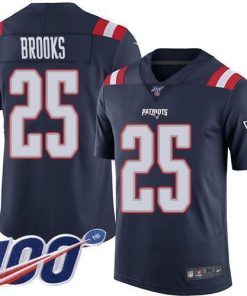 Nike New England Patriots #25 Terrence Brooks Navy Blue Men's Stitched NFL Limited Rush 100th Season Jersey Men's