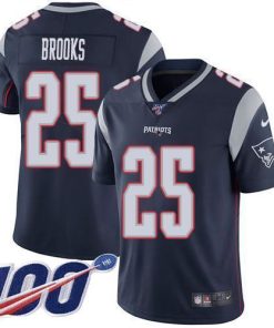 Nike New England Patriots #25 Terrence Brooks Navy Blue Team Color Men's Stitched NFL 100th Season Vapor Limited Jersey Men's
